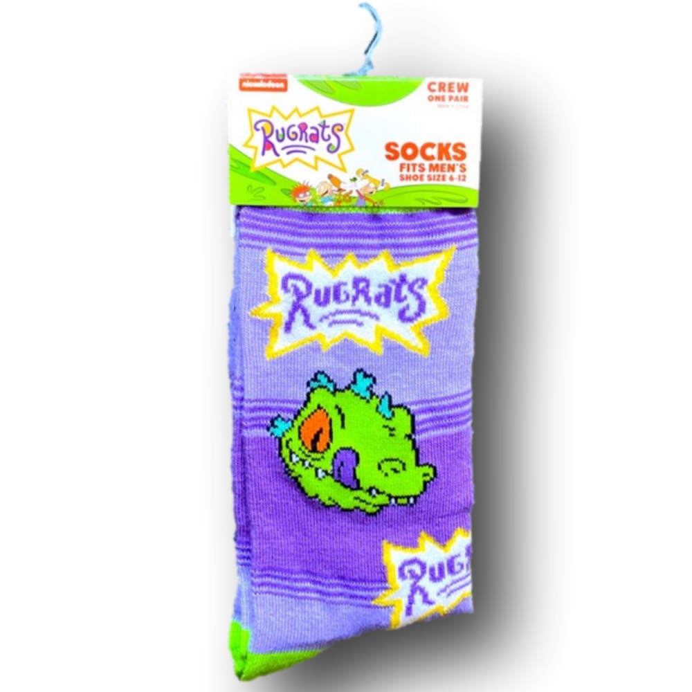 3/$20 Rugrats Nickelodeon Funny Novelty Crew Socks - Brand New